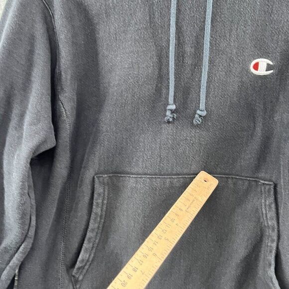 Champion Reverse Weave Hoodie Sweatshirt Men's Size S Black Fleece Lined - Picture 8 of 10